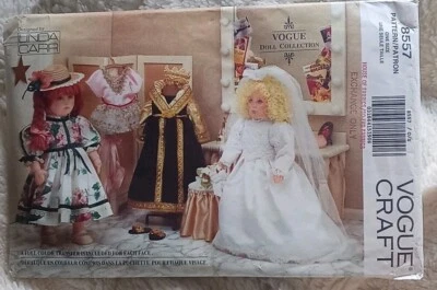 Vogue 8557 18" Doll Clothing Linda Carr Bridal Gown Veil Dress Sewing Pattern  - Image 1 of 4