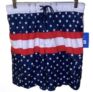 Beverly Hills Polo Club Men's Stars And Stripes Swimming Trunks Size M - Picture 1 of 4