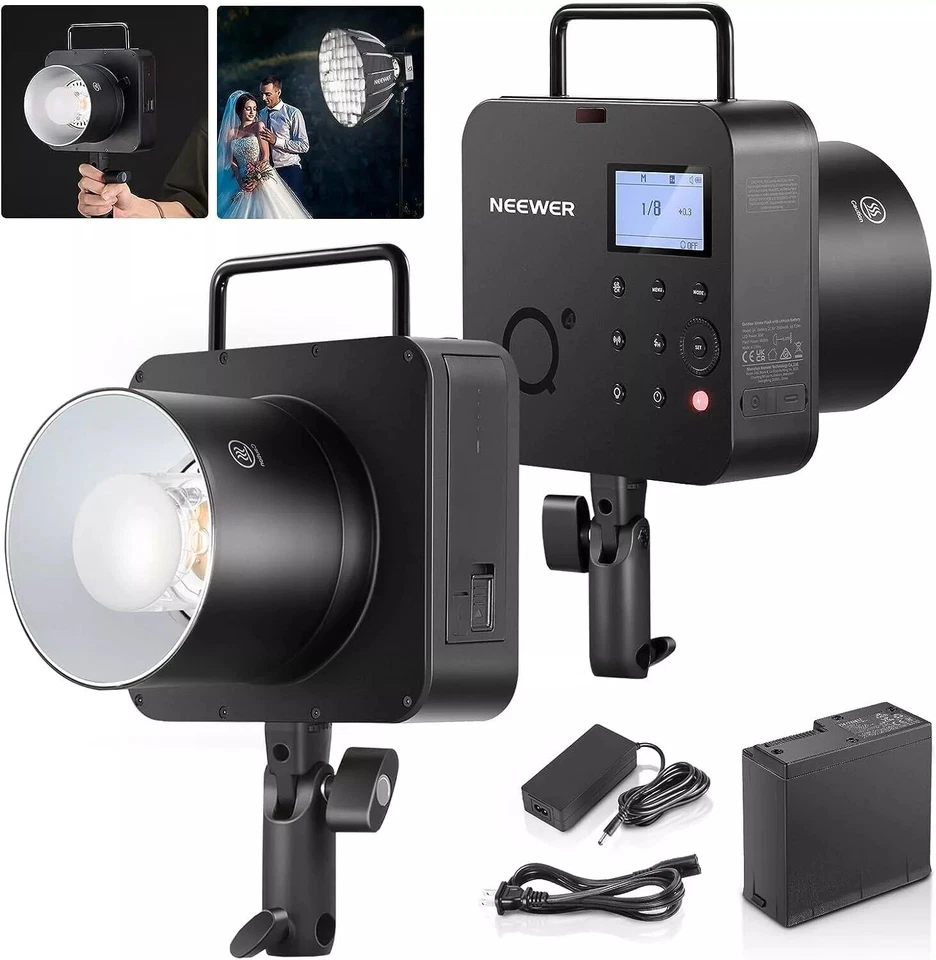 NEEWER Q4 400Ws 2.4G TTL Flash HSS Outdoor Strobe Light Photography Monolight - Image 1 of 4
