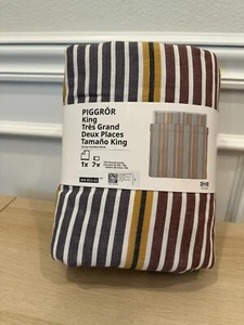 New IKEA PIGGRÖR Duvet Cover And Pillowcase(s) Cotton Stripes King 305.853.02 - Picture 1 of 4