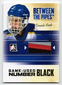 2011 ITG Between the Pipes Game Used Number Dominik Hasek #M-68 (3 color) - Picture 1 of 2