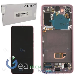 DISPLAY LCD SAMSUNG GALAXY S21 5G SM-G991 ORIGINALE SERVICE PHANTOM PINK ROSA - Picture 1 of 3