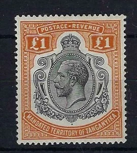 TANGANYIKA SG107 1927 £1 BLACK & BROWN-ORANGE MTD MINT (d) - Picture 1 of 1