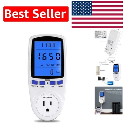Цифровой монитор использования электроэнергии с ЖК-дисплеем и защитой от перегрузки - 110 В - Изображение 1 из 4