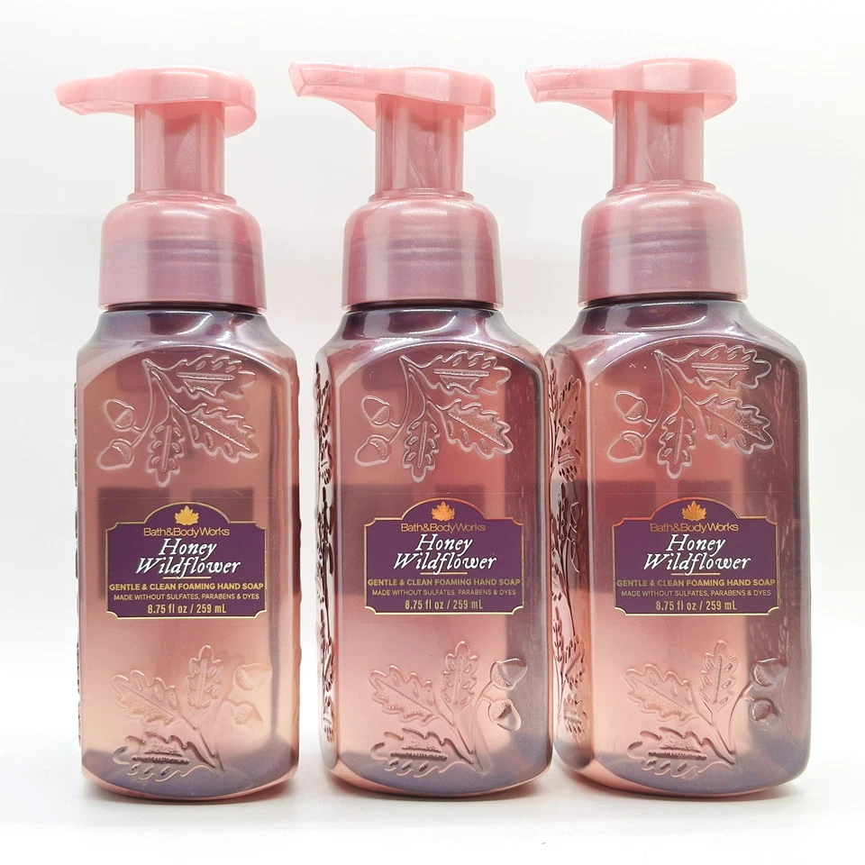 Paquete de 3 jabones de manos espumosos suaves Bath & Body Works HONEY WILDFLOWER 8,75 OZ Foto 1 de 3
