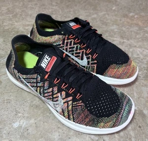 Nike Free (2015 )Flyknit 4.0 Running Black Multi Knit Sneaker Women's Size 9 - Picture 1 of 9