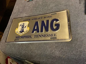 164th Airlift Wing ANG Air National Guard Memphis TN Metal License Plate - Picture 1 of 3
