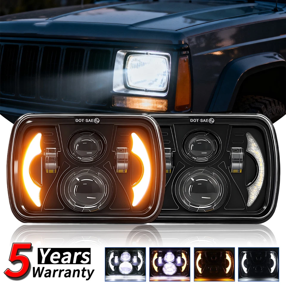 Faros LED de haz alto/bajo con DRL para Chevrolet G10 1978-1988 2x 5x7" pulgadas Foto 1 de 4
