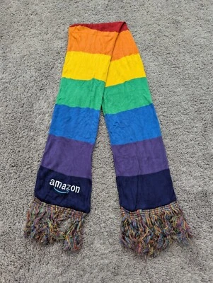 Bufanda arco iris Amazon para mujer talla única a rayas multicolor elegante bufanda orgullo Foto 1 de 4
