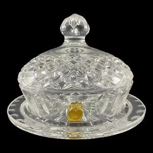Imperlux Handcut Crystal Covered Glass Cheese Plate 24 % Lead Crystal CP1 - Picture 1 of 8