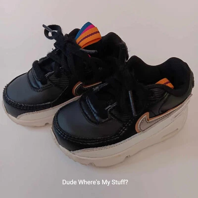 ZAPATOS NIKE AIR MAX 90 LTR SE (NIÑO PEQUEÑO) *5C* - NEGRO-NEGRO SUMMIT BLANCO DJ0416-001 Foto 1 de 4