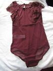 AVON Burgundy Juniors Lace Tulle Nightwear Ladies Underwear Lingerie Size 6 10