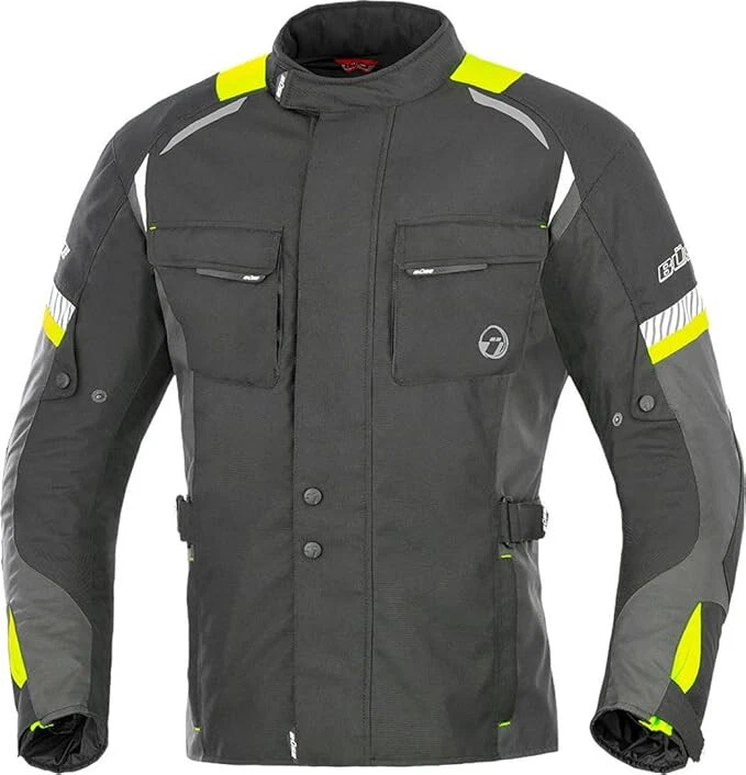 Büse Breno Motorradjacke Textil Schwarz/Neon Gelb Mehrere Größen - Auswahl NEU - Bild 1 von 1