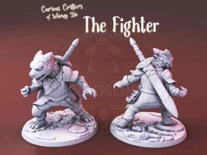 Curious Critters of Whimsy Isle. "The Fighter" miniature for DnD RPG, Tabletop.. - Imagen 1 de 5