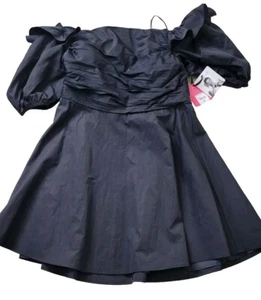Prabal Gurung Ots Mini Fit Flare Kleid Damengröße 16 W schwarz Nylon/Polyester neu mit Etikett - Bild 1 von 11