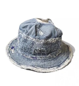 KAPITAL OLD MAN AND THE SEA Denim Bucket Hat Aplastado Remake Gorra Auténtico Japón - Imagen 1 de 4