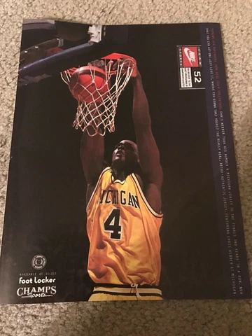 Vintage NIKE CHRIS WEBBER #4 MICHIGAN WOLVERINES Jersey Poster Print Ad 1994 Cover