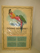 ORIGINAL BRITISH WWII GERMAN PARROT GOING ASHORE? PROPAGANDA POSTER LONDON