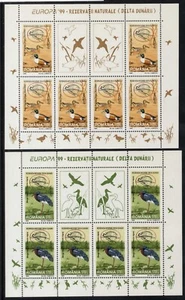 Romania 1999 Europa cept birds , nature miniature sheet MNH, OG+2 cover+set - Picture 1 of 3