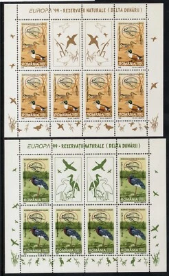 Rumania 1999 Europa cept aves, naturaleza miniatura hoja MNH, OG+2 cubiertas+juego Foto 1 de 3