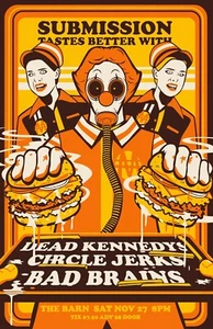 Poster Gig Dead Kennedys, Circle Jerks, Bad Brains 11 x 17 incorniciato - Foto 1 di 2
