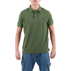 Polo Uomo U.S. Polo Assn. King 67355 Verde militare con logo PE24 - Imagen 1 de 1