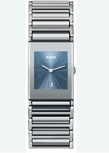RADO Integral Blue Dial Ladies Quartz Ceramic Silver Watch R20746202 No Box - Picture 1 of 9