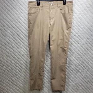 Pantalone Peter Millar uomo 34x30 sabbia marrone 5 tasche gamba dritta chino golf elasticizzato - Foto 1 di 10