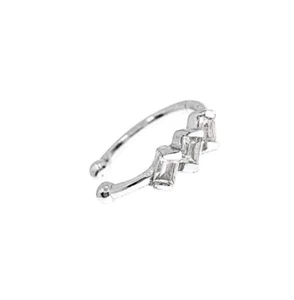Moissanite Ear Cuff 14k White Gold Conch Hoop No Piercing Cartilage Earring - Picture 1 of 8