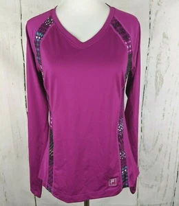 Damen FILA SPORT Langarmshirt V-Ausschnitt Activewear Oberteil Rosa XS Sportshirt - Bild 1 von 7