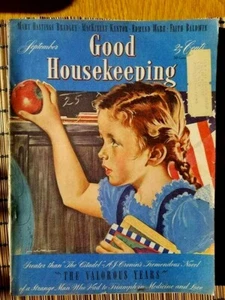 Vintage 1940 GOOD HOUSEKEEPING September Jon Whitcomb Faith Baldwin - Imagen 1 de 3
