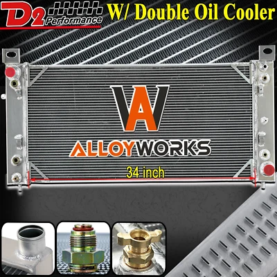 2370 34"W 3 Row Radiator For 99-14 Chevy Silverado 1500 Suburban 2500 GMC Sierra - Image 1 of 4