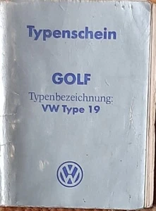 VW Golf 2 Typ 19 GTD /TD3 70 PS Turbodiesel Österreichischer Typenschein SAMMLER - Picture 1 of 3