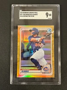 Francisco Alvarez 2020 Bowman Chrome Prospect Gold Refractor /50 SGC 9 BCP-198 - Picture 1 of 2