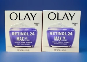 2 Pack OLAY Regenerist Retinol 24 MAX 2X Vitamin B3+ Night Moisturizer - Picture 1 of 4