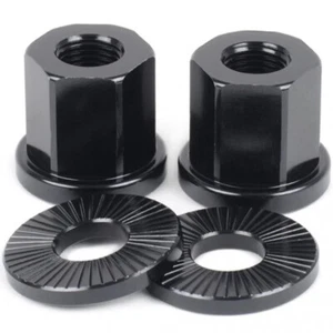 2 x SHADOW CONSPIRACY ALLOY AXLE NUTS 3/8 x 26 TPI GT HARO SE BMX BIKE BLACK NEW - Picture 1 of 4