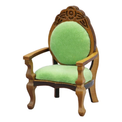 Miniatur Puppenhaus Maßstab 1:12 Viktoria Stühle Beflocken Möbelzubehör Stühle - Bild 1 von 4