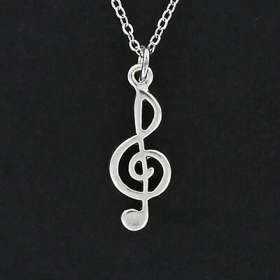 Collar CLAVE DE AGUDOS Grande Peltre Dije en Cadena Música Musical Regalo Banda Cantar Foto 1 de 3