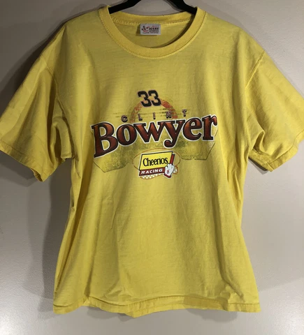 NASCAR Clint Bowyer #33 Cheerios Racing Men's Yellow T-Shirt Sz Large, Clean Cover