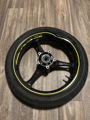 17x3.5 Front Wheel Rim for SUZUKI GSX-R 600 750 06 07 Gloss Black - BENT - Image 1 of 4