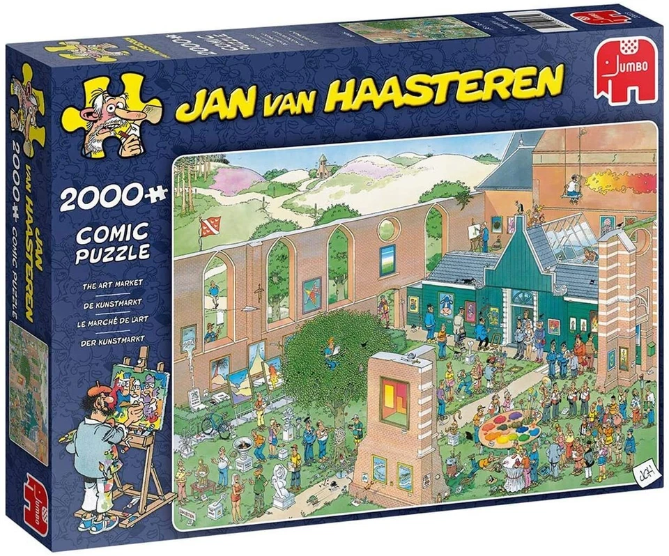 Jumbo 20023 Jan van Haasteren Der Kunstmarkt 2000 Teile Premium Puzzle