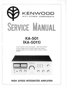 Servizio Manuale di Istruzioni per Kenwood KA-501, KA-5011 - Foto 1 di 1