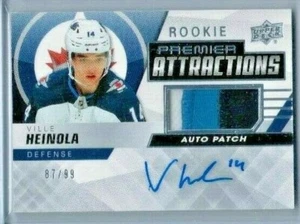 2019-20 UD Premier Ville Heinola Rookie Premier Attractions Patch Auto #ed 87/99 - Picture 1 of 1