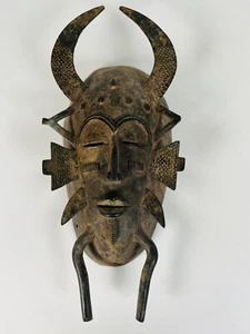 Metal Face Mask by Senufo Peoples Côte d'Ivoire W. Africa Circa 1950s - Picture 1 of 13