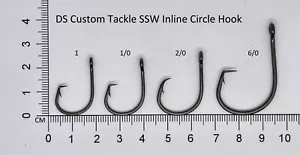 #1 1/0 2/0 6/0 SSW inline Circle Fishing Hooks 25 Pcs - Picture 1 of 9