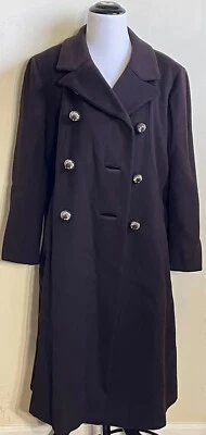 Винтажный шоколадный коричневый двубортный кашемир платье пальто - Изображение 1 из 4