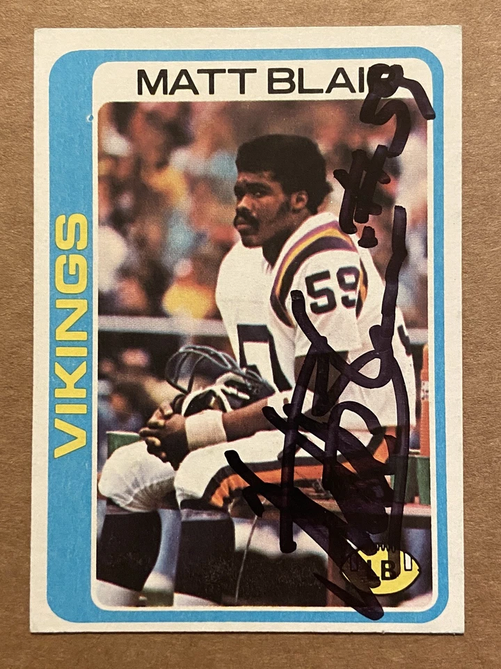 MATT BLAIR Signed 1978 Topps #469 Vikings Iowa State Cyclones Autograph Auto - Image 1 of 2