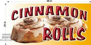 2' X 4' VINYL BANNER CINNAMON ROLLS REAL PHOTO NEW DESIGN! - Picture 1 of 1