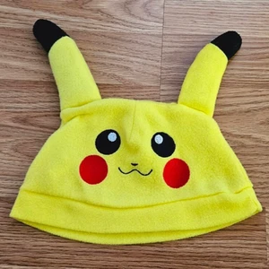 Pokemon Kids Plush Pikachu Winter Bucket Beanie Hat with Ears Yellow Soft Cute - Picture 1 of 6