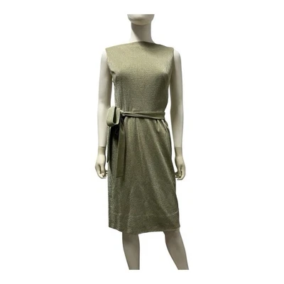 Vintage 60s Bullocks Wilshire Metallic Sheath Dress S - Image 1 of 4